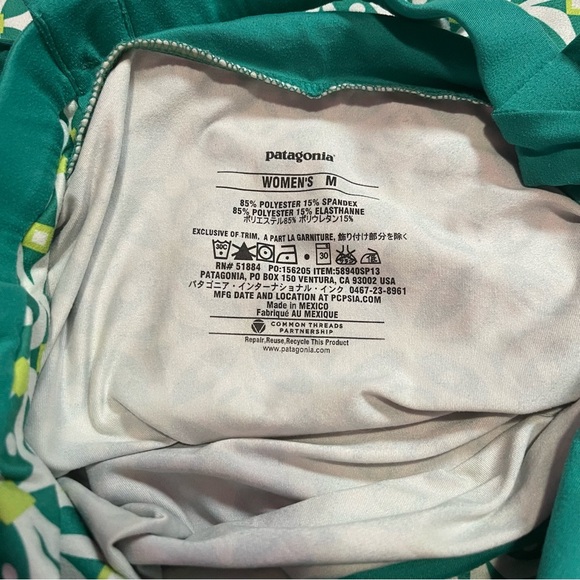 Patagonia Dress Women’s Size Medium Teal Green Minette Jersey Knit V-Neck - Picture 7 of 9